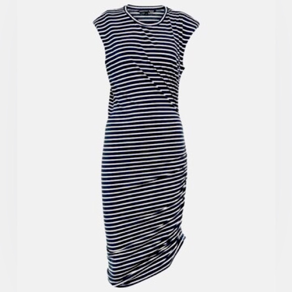 Veronica Beard Striped Ruched Dress